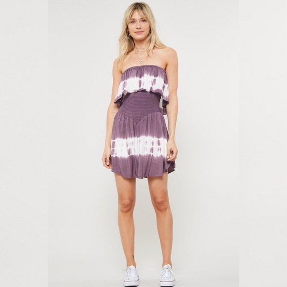 Pants - Tie Dye Ruffles Romper-PLUM